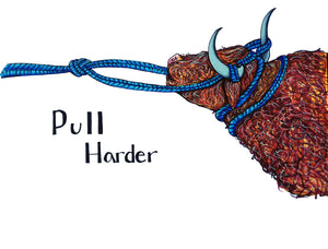 11x14 Shibari Bull "Pull Harder" Art Print by Hannah Arthur