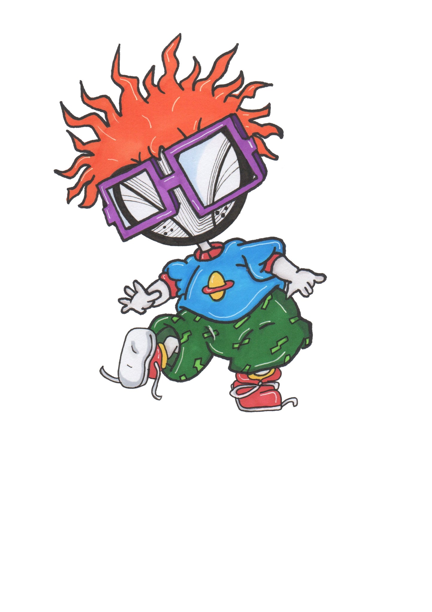 Rugrats chuckie finster art print by hannah arthur