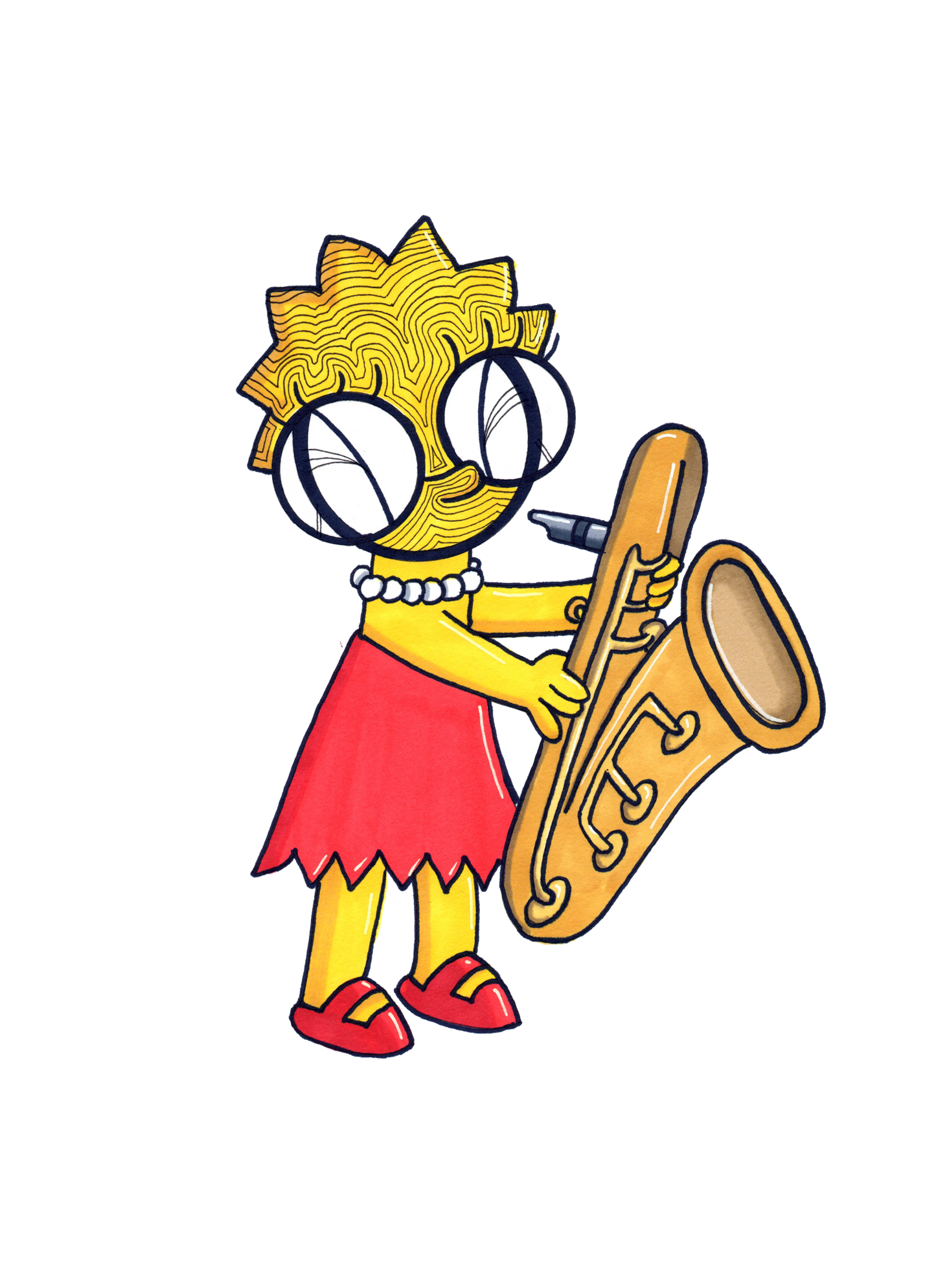 Lisa Simpson 8x10 original art print by Harth Creations