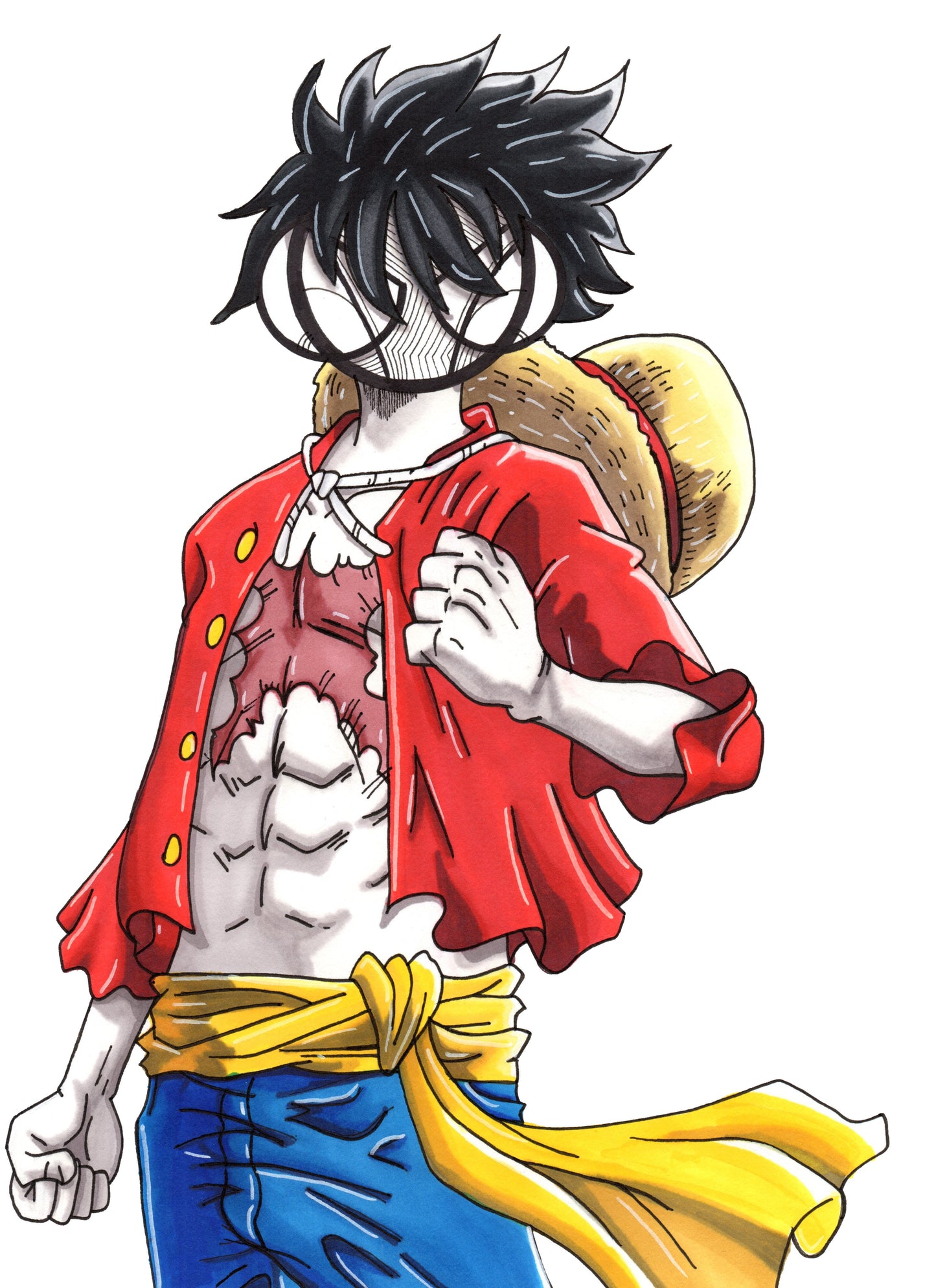 One Piece Monkey D. Luffy Straw Hat Art Print by Hannah Arthur