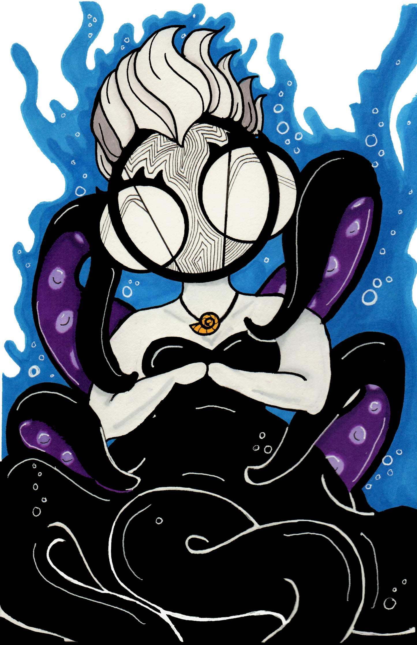The Little Mermaid villian Ursula Art Print by Hannah Arthur
