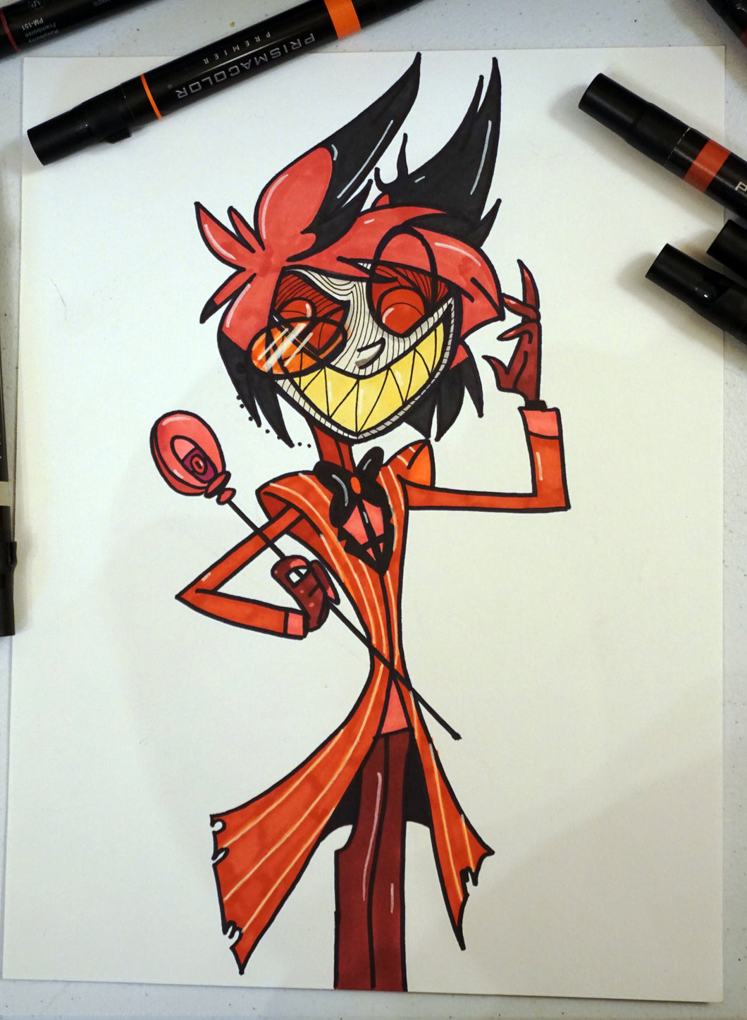 Hazbin Hotel Alastor 8x10 origianl art print by Harth Creations Hannah Arthur