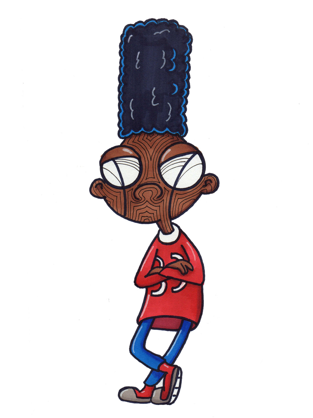 90s Cartoon Hey Arnold 8x10 Gerald Johanssen art print by Hannah Arthur Harth Creations