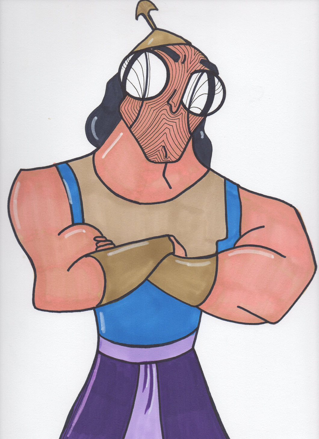 Emperors New Groove Kronk 9x12 Art Print by Hannah Arthut Harth Creations