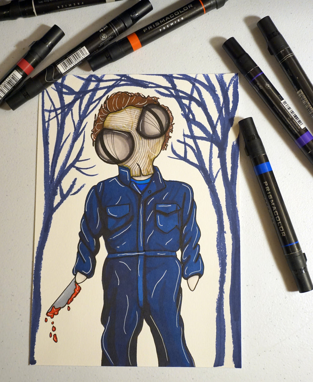 Horror Collection Halloween Michael Meyers original 8x10 art print by Harth Creations Hannah Arthur