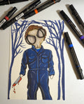Horror Collection Halloween Michael Meyers original 8x10 art print by Harth Creations Hannah Arthur