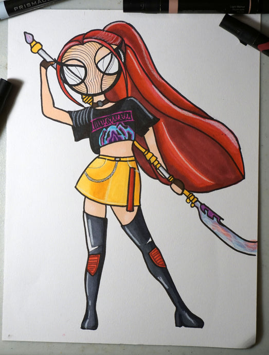K-Pop demon hunters huntrix Mira 8x10 full color art print by Hannah Arthur Harth Creations