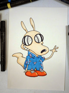 Rockos Modern Life Wallaby Rocko Art Print 8x10 by Harth Creations Hannah Arthur