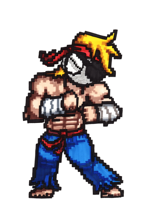 Gravity Falls 8bit character Rumble Mcskirmish 9x12 full color art print by Hannah Arthur Harth Creations