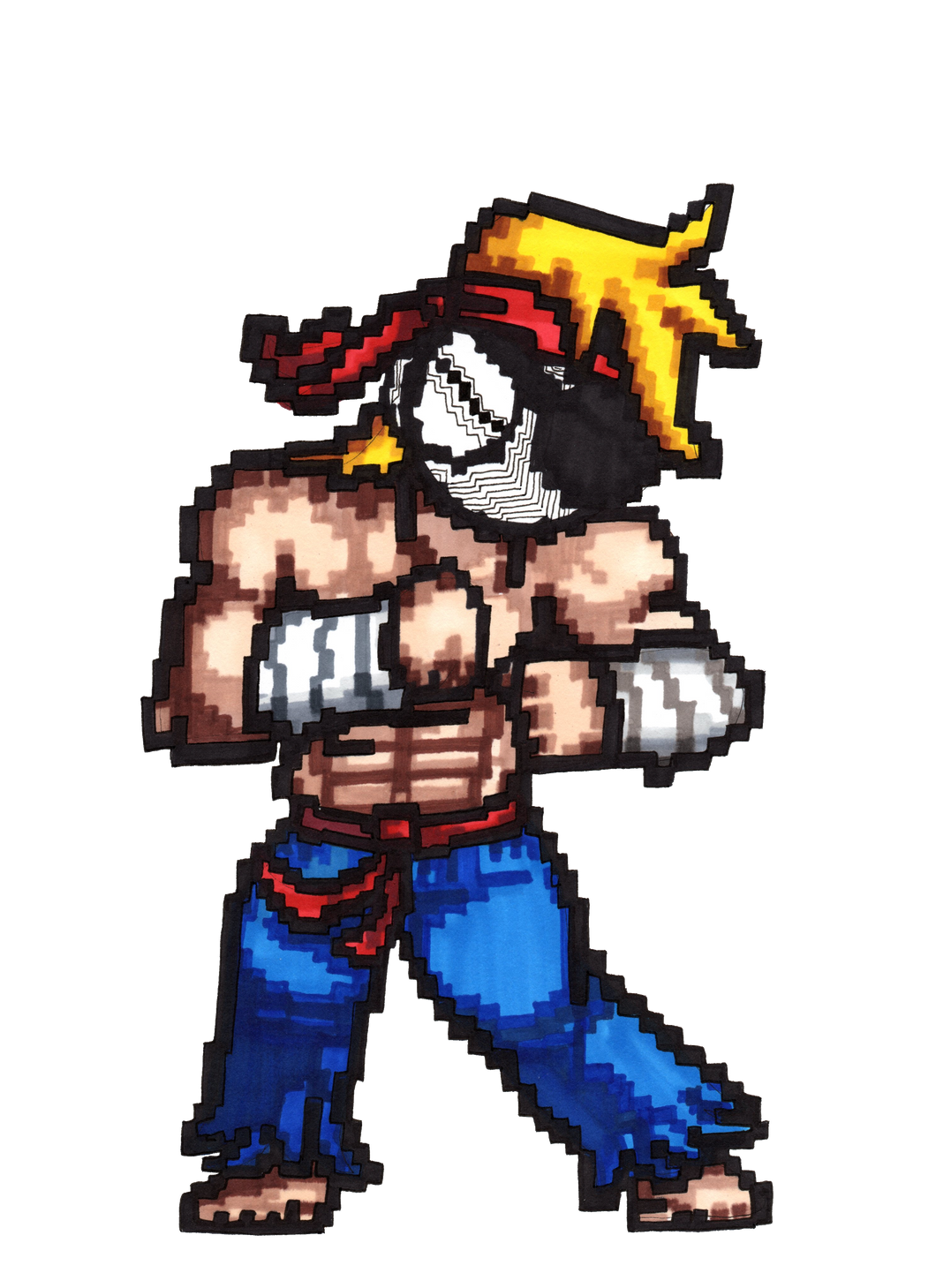 Gravity Falls 8bit character Rumble Mcskirmish 9x12 full color art print by Hannah Arthur Harth Creations