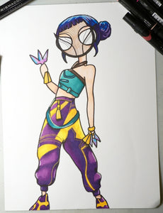 K-pop demon hunters huntrix zoey 8x10 full color art print by Hannah Arthur Harth Creations