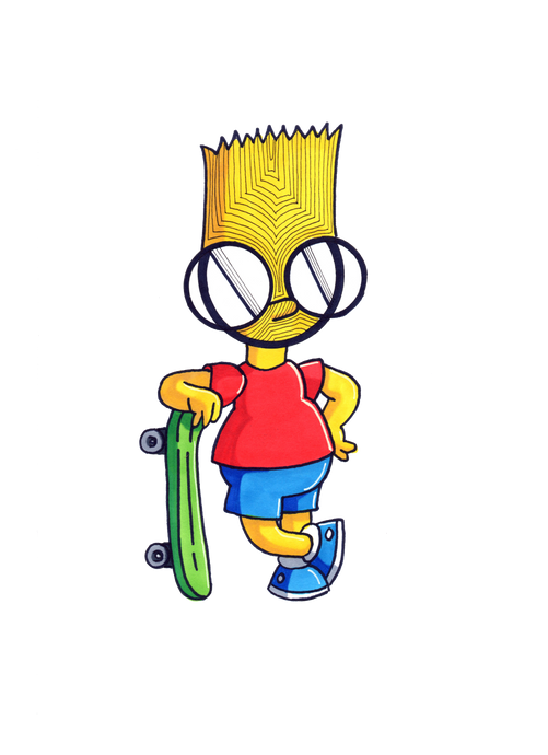 Bart Simpson 8x10 original art print by Harth Creations