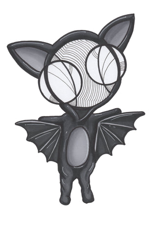 Original character halloween bat costume art print by hannah arthur