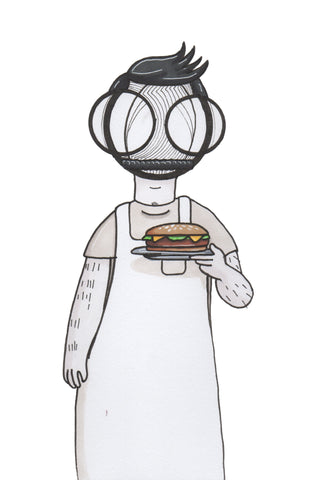 Bob's burger Bob Belcher art print by Hannah Arthur