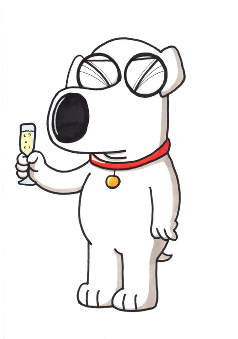 Family Guy Brian Griffin 8x10 art Print by Hannah Arthur Harth Creations