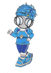 Rainbow Brite Color kids buddy blue art print by Hannah Arthur