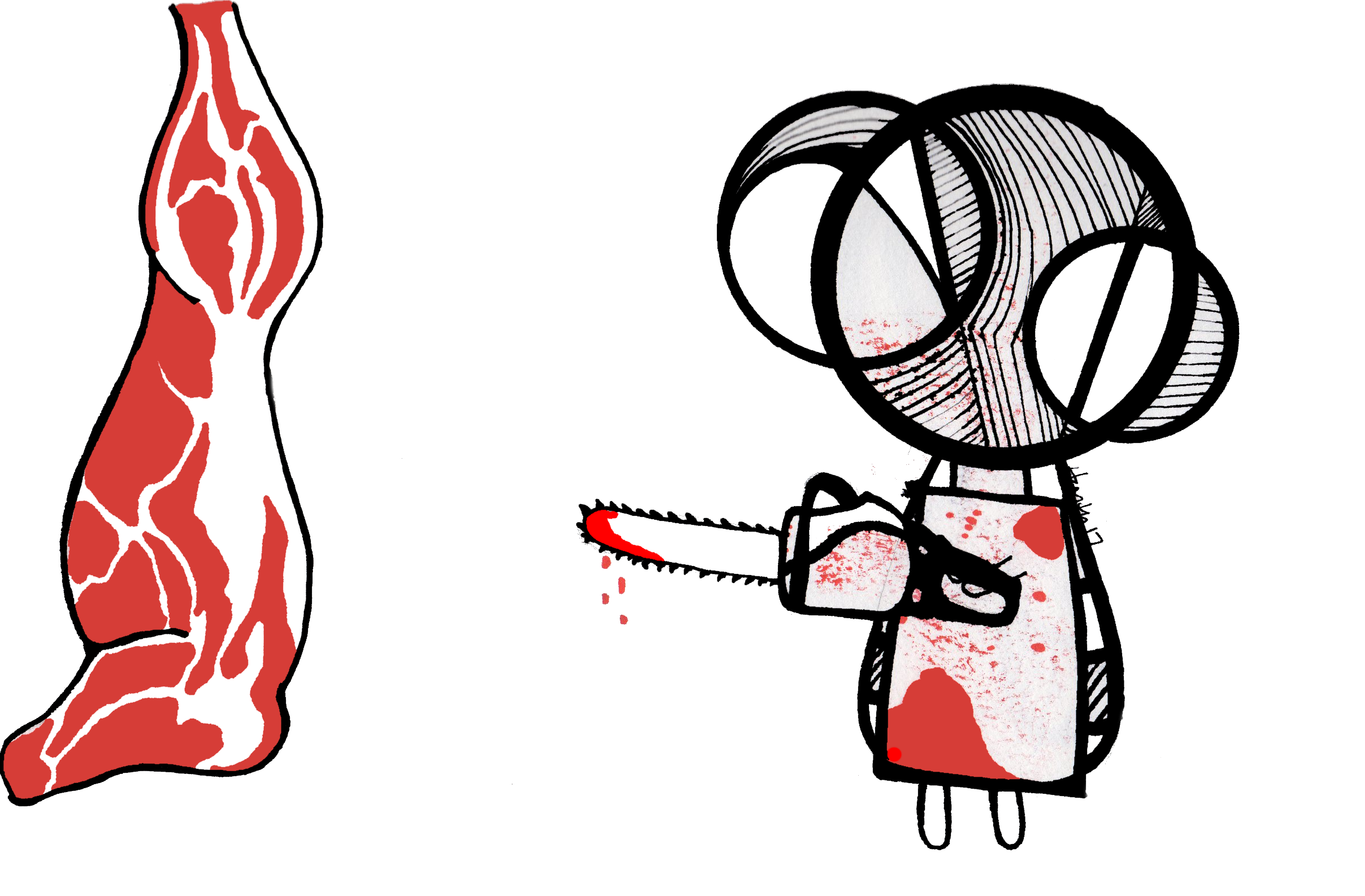 original character butcher art print by Hannah Arthur