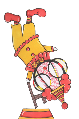 original character clown art by hannah arthur