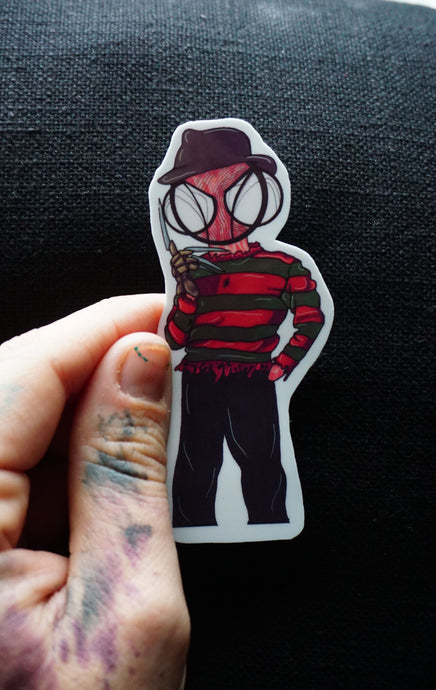 Freddy Krueger orignal art vinyl sticker by Harth Creations