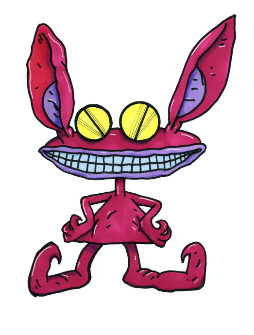 Cartoon AaaHH Real Monsters Ickis 8x10 Art Print by Hannah Arthur Harth Creations