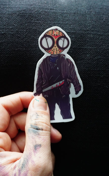 Jason Vorhees original art vinyl sticker by Harth Creations