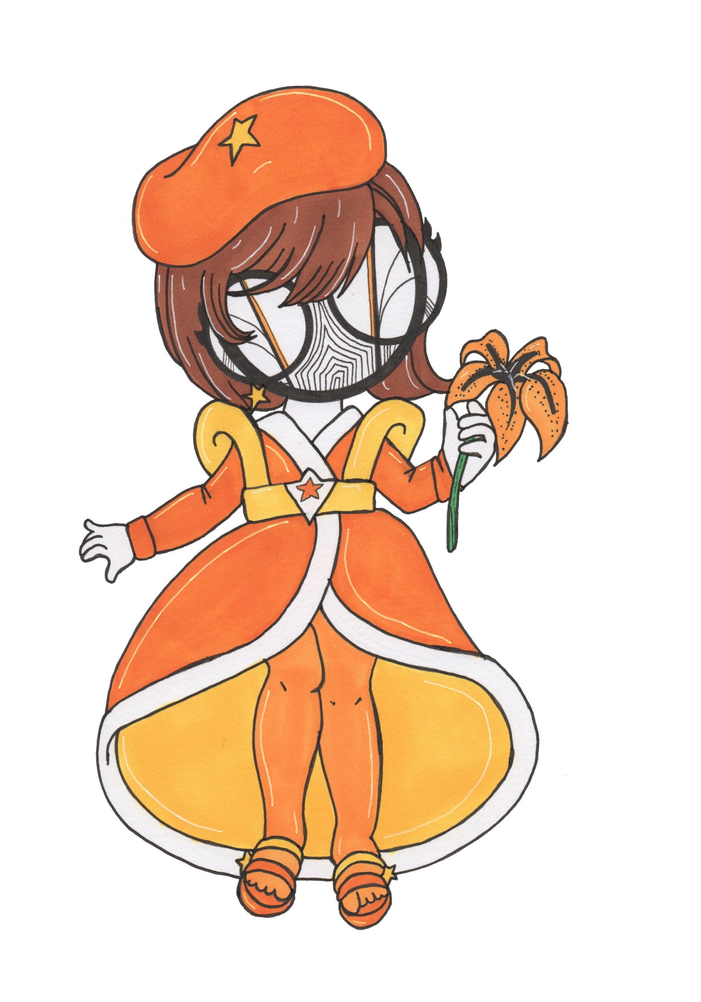 Rainbow Brite Color Kids Lala Orange art print by hannah arthur