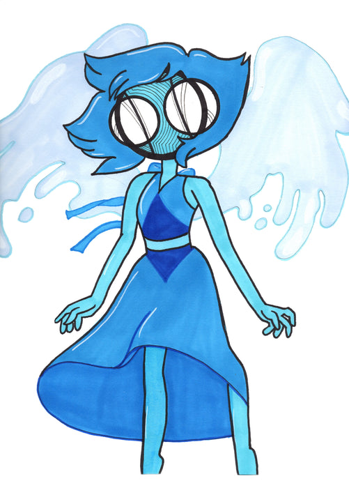 Steven Universe Crystal Gem Lapis Lazuli 9x12 Art Print by Hannah Arthur