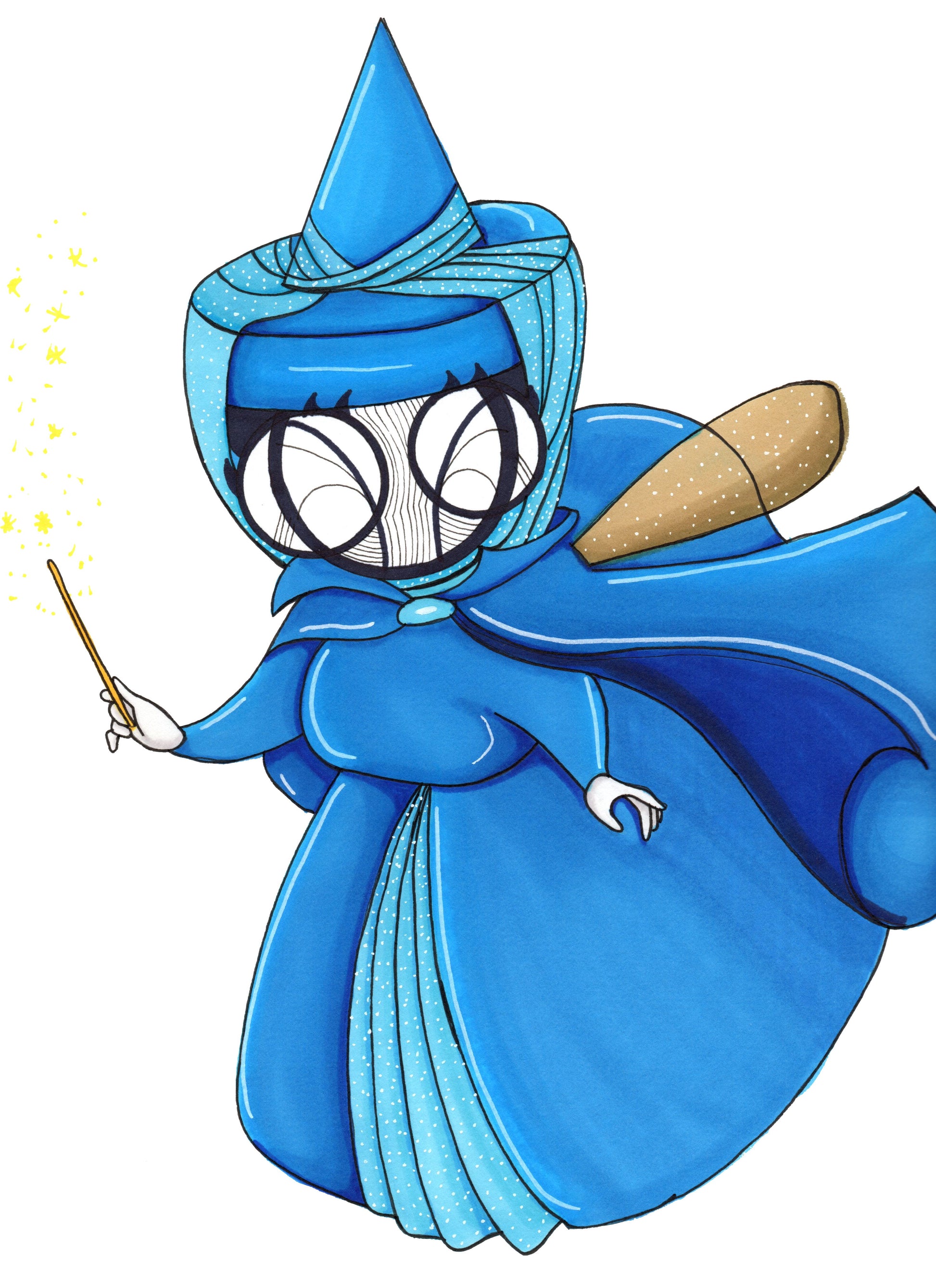 Sleeping Beauty Fairy Godmother Merryweather Art Print by Hannah Arthur