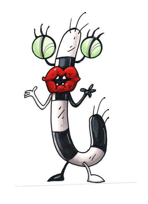 Cartoon AaaHH Real Monsters Oblina 8x10 Art Print by Hannah Arthur Harth Creations