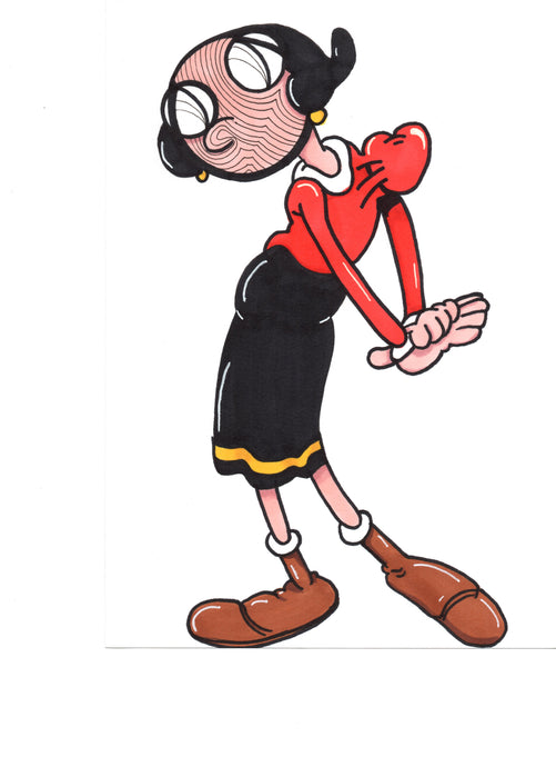 Popeye's Olive Oyl 8x10 art print by Hannah Arthur Harth Creations