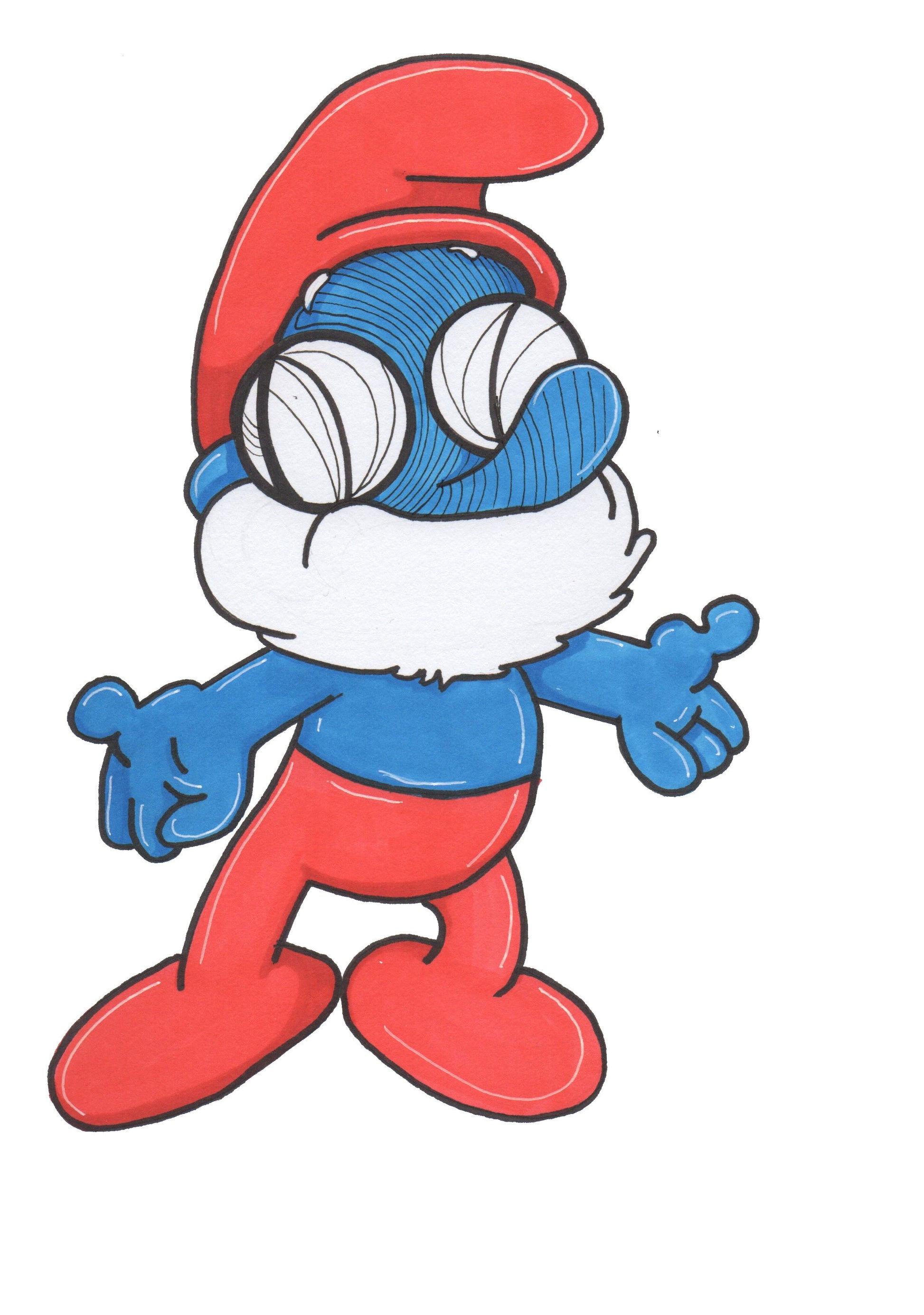 Papa Smurf art print by hannah arthur
