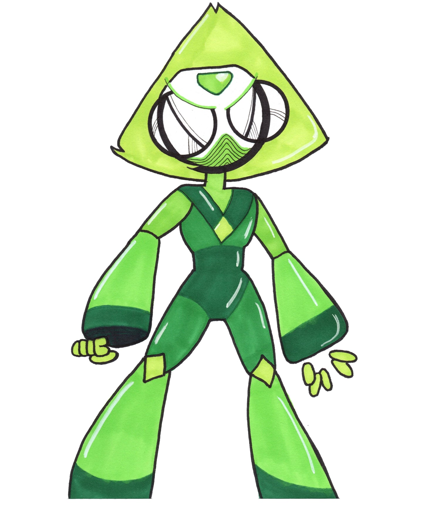 Steven Universe Crystal Gem Peridot Art Print 7x10 by Hannah Arthur