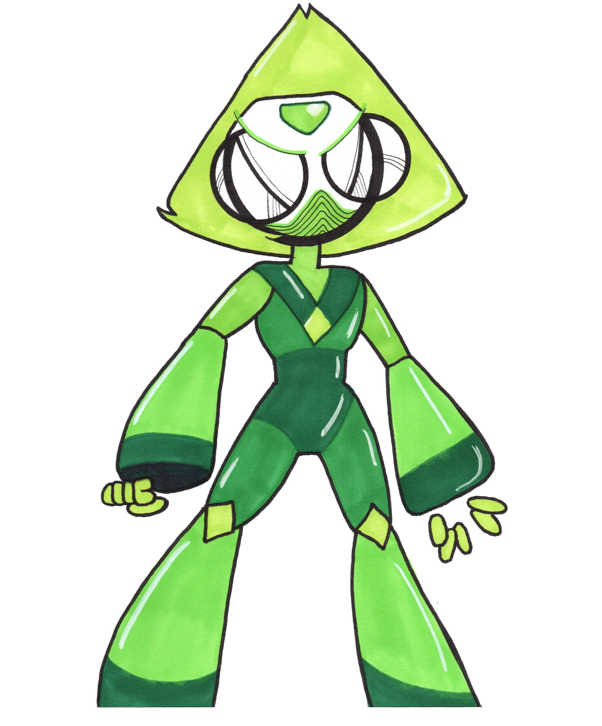 Steven Universe Crystal Gem Peridot Art Print 7x10 by Hannah Arthur