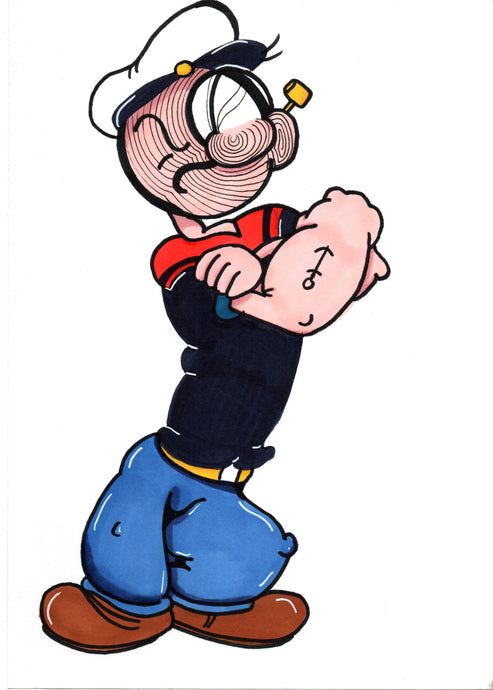Comic Popeye 8x10 art print by Hannah Arthur Harth Creations