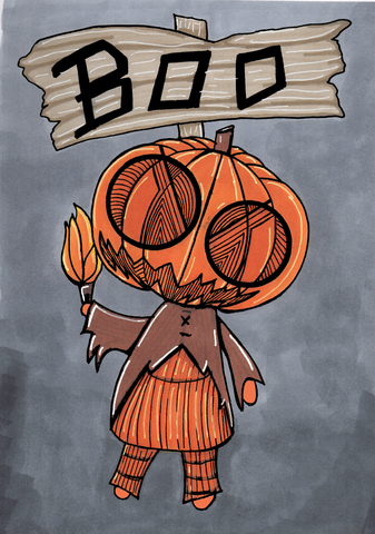 Halloween Pumpkin art print by hannah arthur