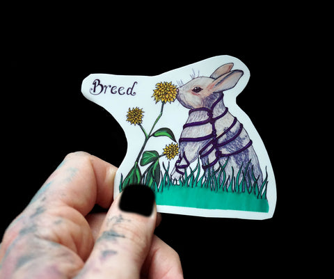 Breed Shibari Rabbit sticker by Hannah Arthur
