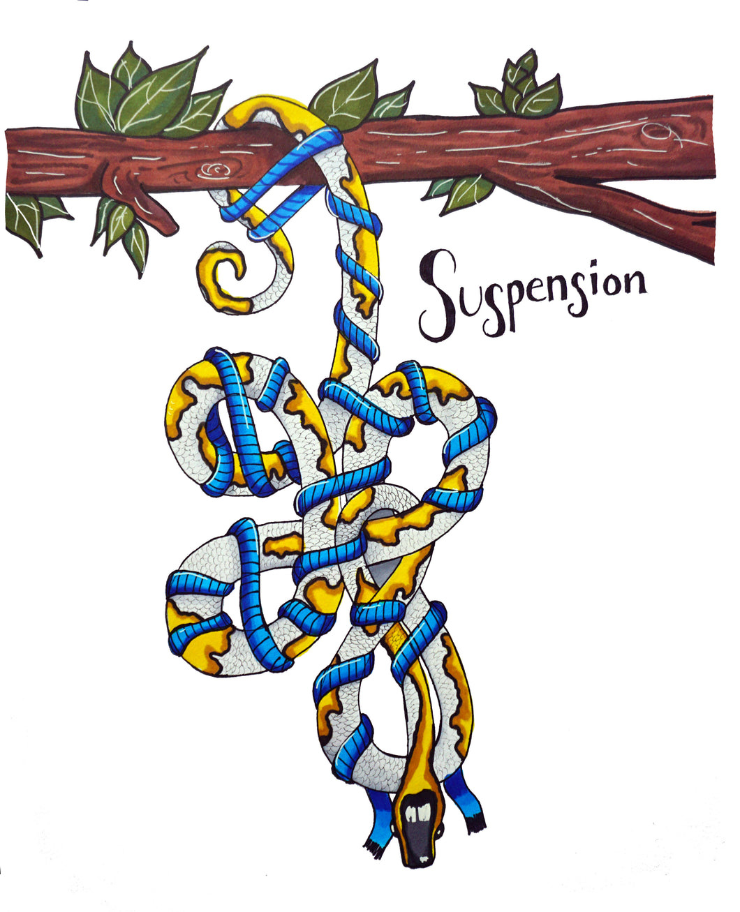 Shibari Suspension SNake 11x14 art print by Hannah Arthur