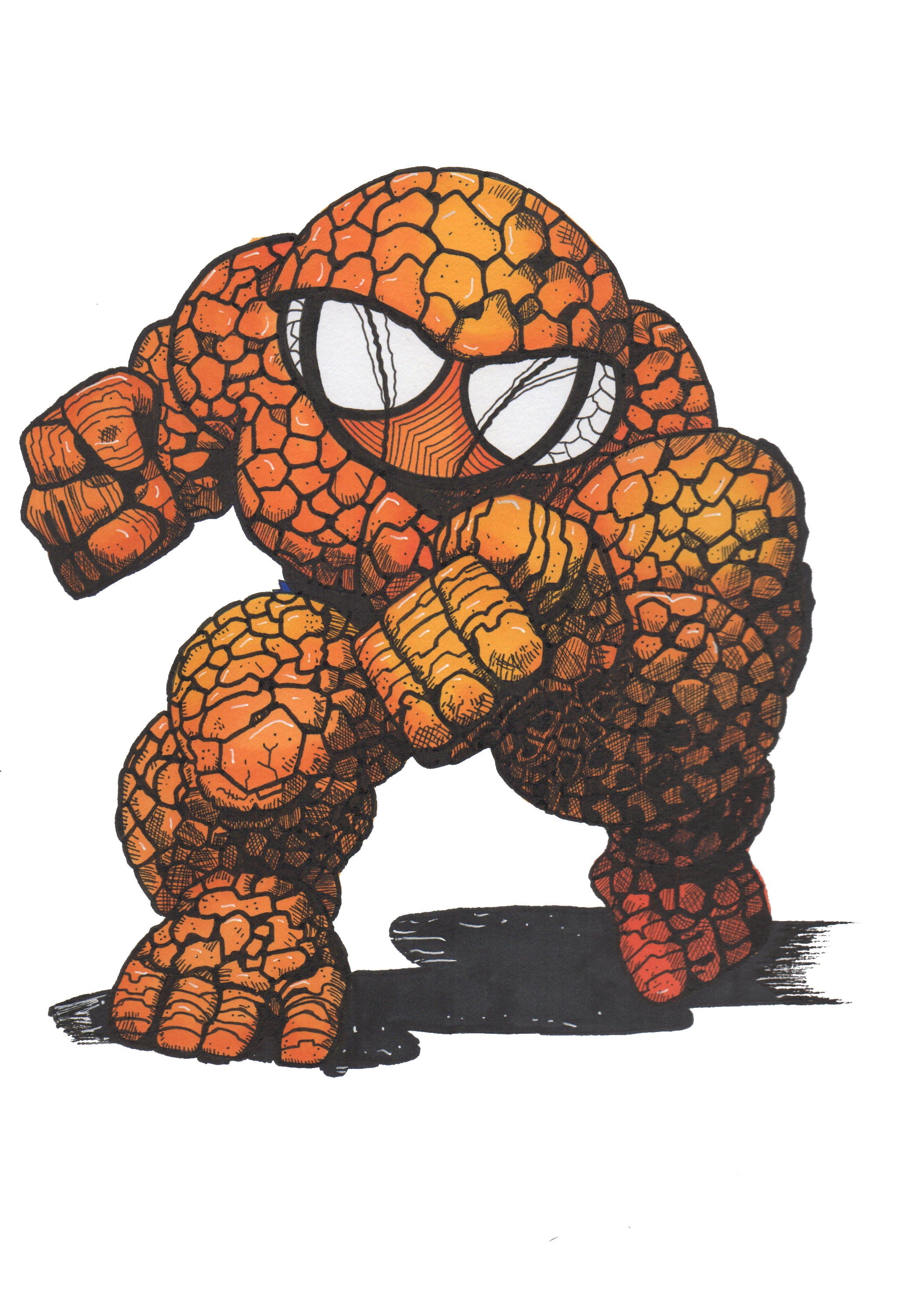 Fantastic Four Comic Book The Thing Art Print by Hannah Arthur