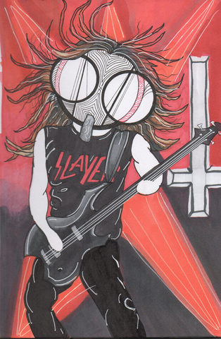 Rock God Slayer Tom Araya art Print by Hannah Arthur