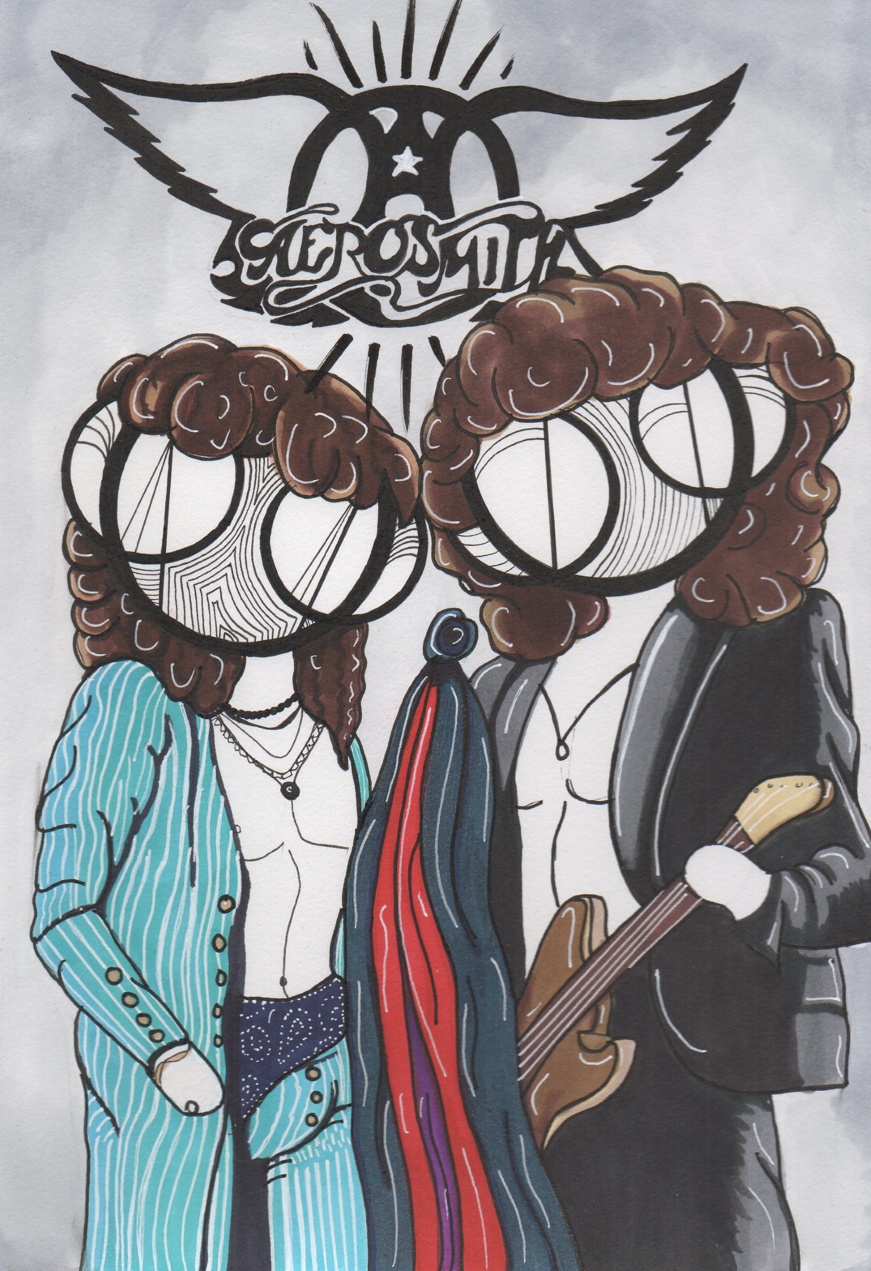 Rock Gods Aerosmith Toxic Twins Art Print by Hannah Arthur