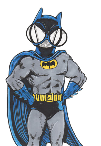 Comic Book Batman art print by hannah arthur