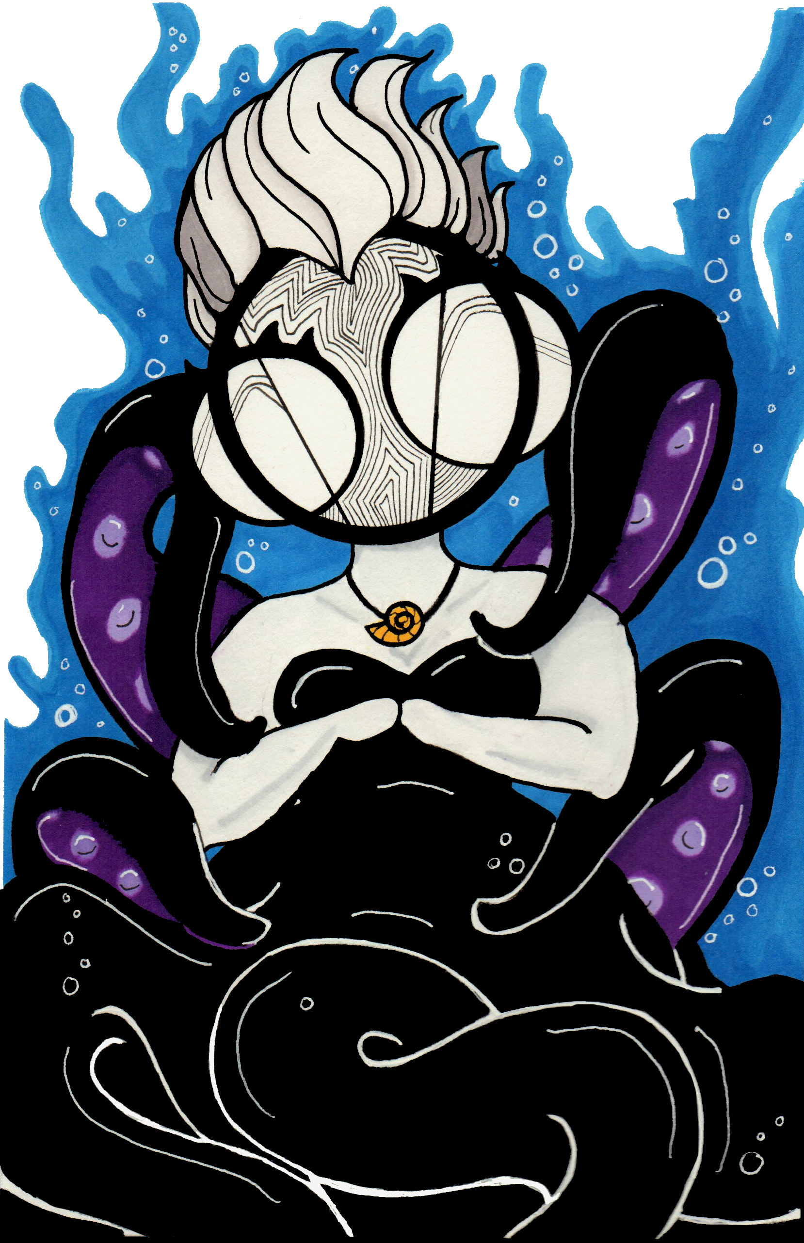The Little Mermaid villian Ursula Art Print by Hannah Arthur
